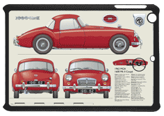 MGA 1600 Coup MkII (wire wheels) 1961-62 Small Tablet Covers